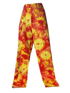 VTG 70s J. Harris Tie Dye Straight Leg Pants Sz 10 High Rise USA NWT Deadstock